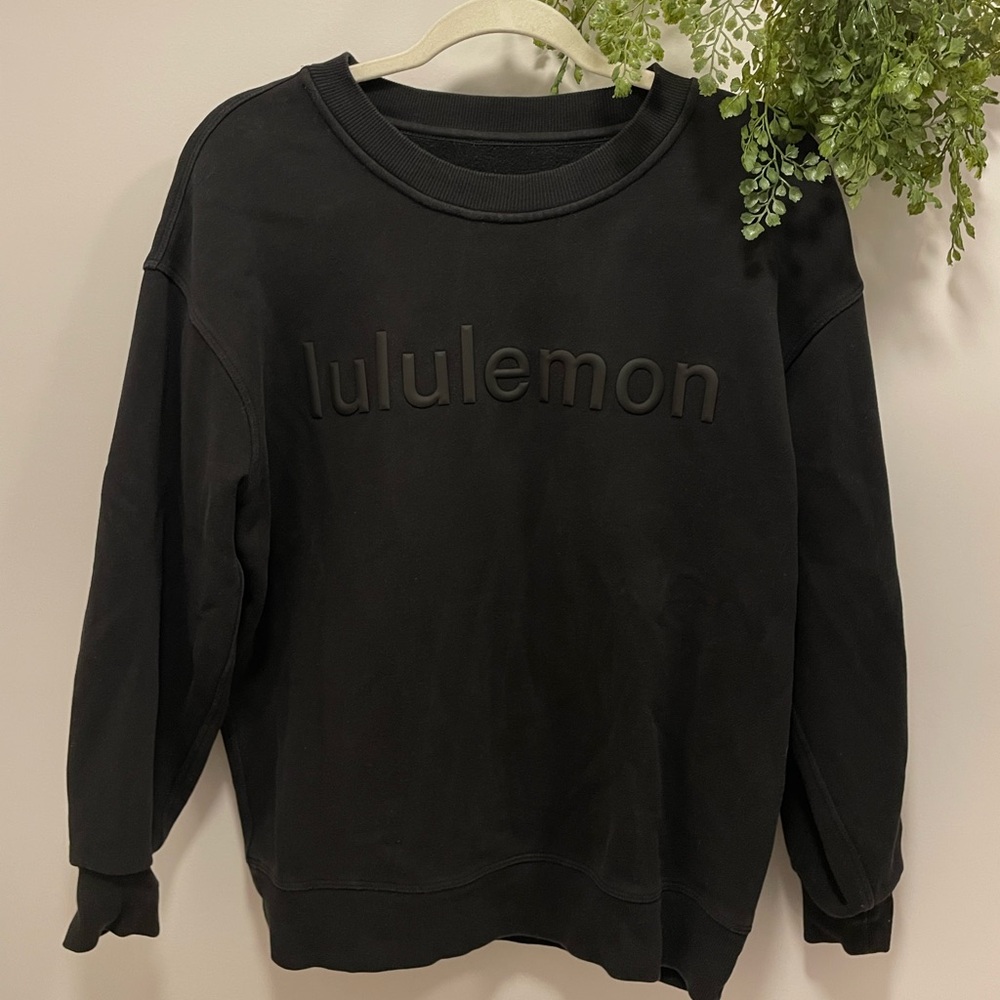 Lululemon Women’s Crewneck Sweatshirt - Black - Bubble Letter